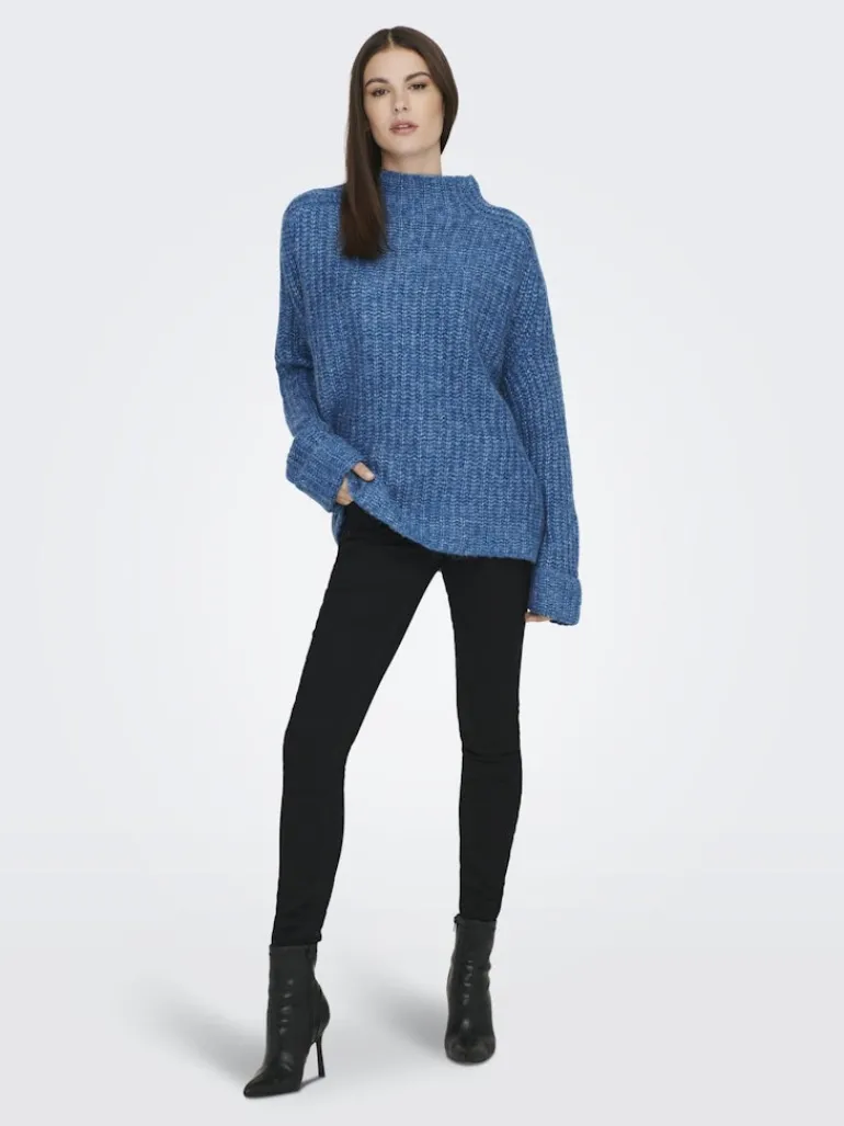 LSUANAIS WOOL L/S HIGHNECK PULLOVER KNT blue sapphire
