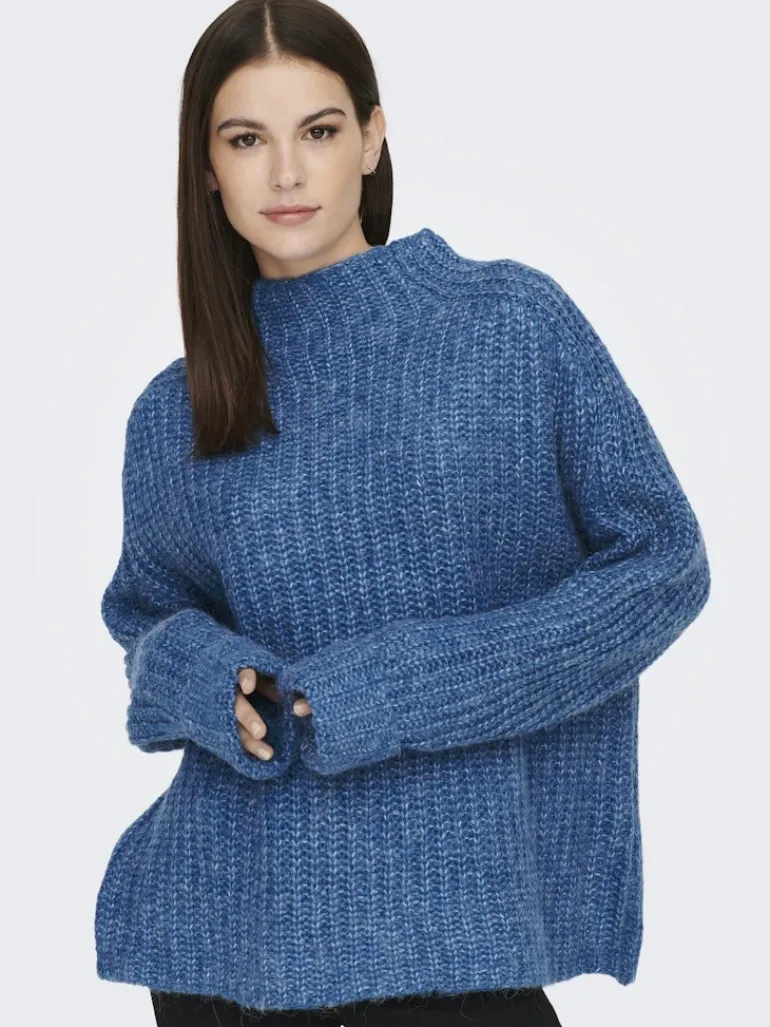 LSUANAIS WOOL L/S HIGHNECK PULLOVER KNT blue sapphire