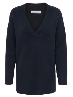 LSUKAYLA WOOL L/S V-NECK PULLOVER KNT night sky