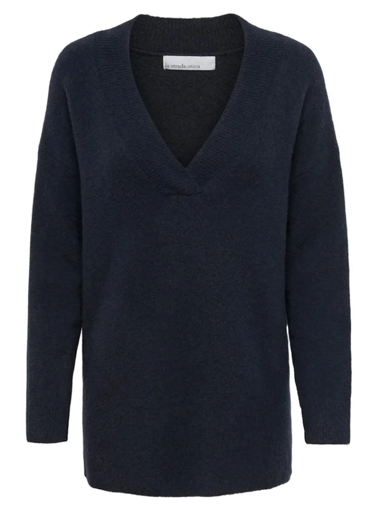 LSUKAYLA WOOL L/S V-NECK PULLOVER KNT night sky