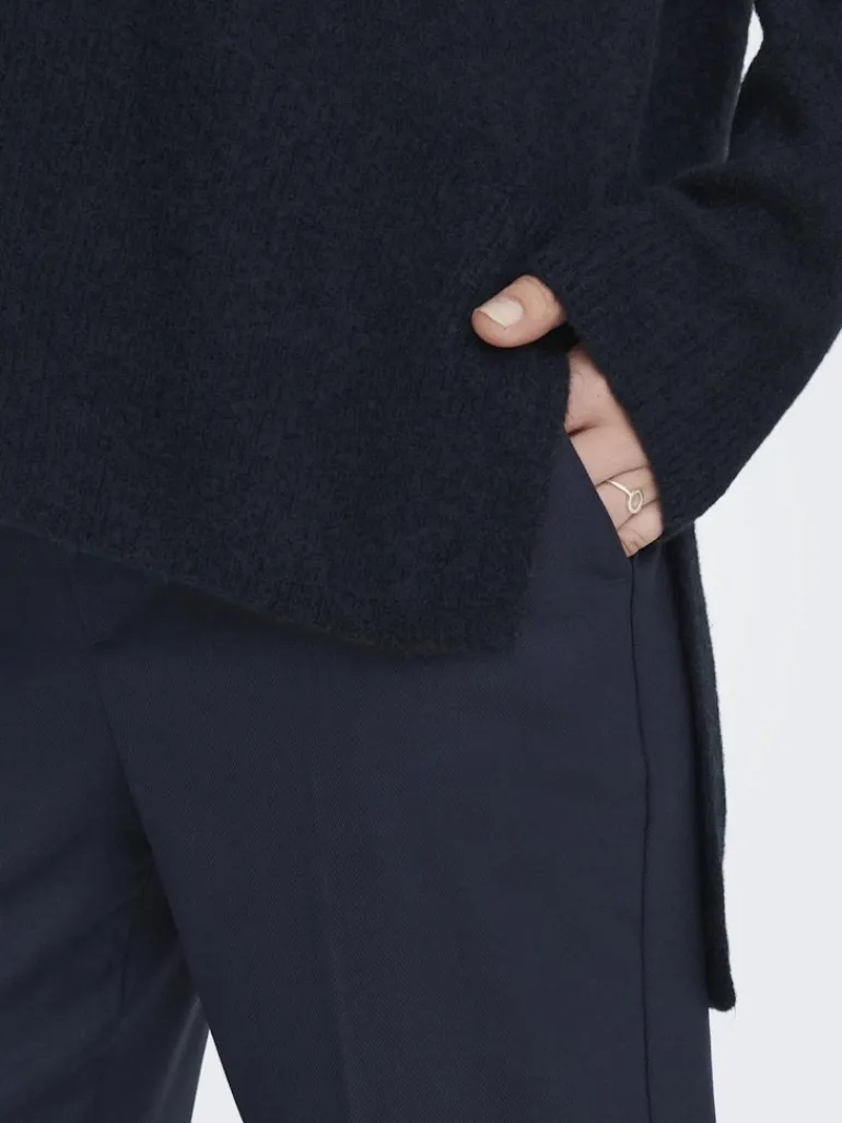 LSUKAYLA WOOL L/S V-NECK PULLOVER KNT night sky