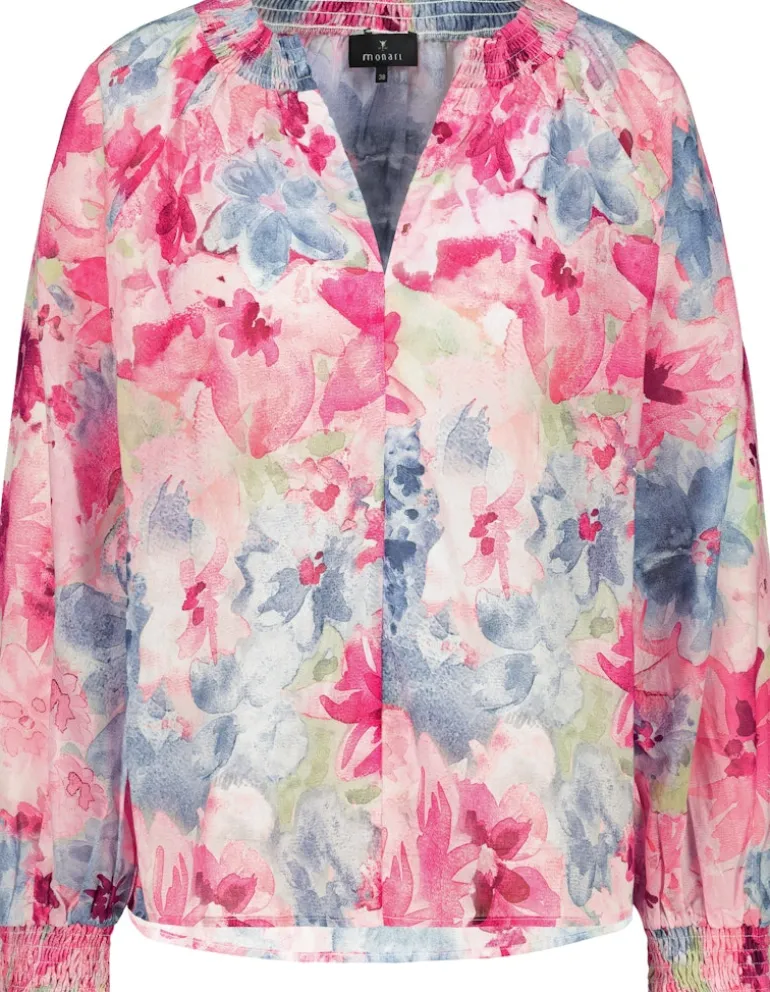 Luftige Bluse pink gemustert