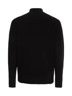 LYCRA BLEND BUTTON QUARTER ZIP ck black