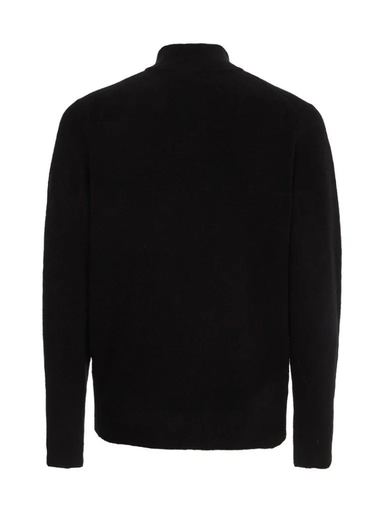 LYCRA BLEND BUTTON QUARTER ZIP ck black