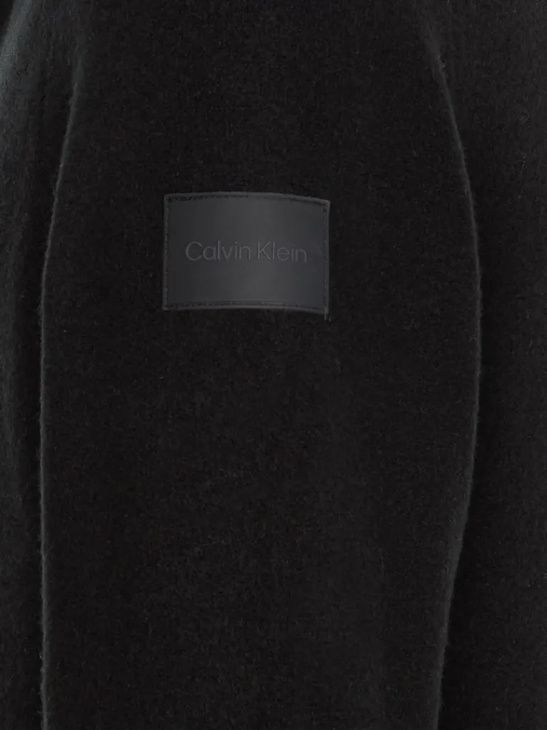 LYCRA BLEND BUTTON QUARTER ZIP ck black