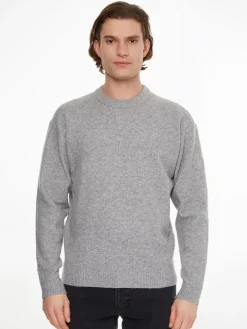 LYCRA BLEND COMFORT FIT SWEATER light grey heather
