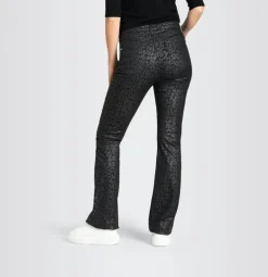 MAC JEANS - BOOT, Coated cotton tencel schwarz