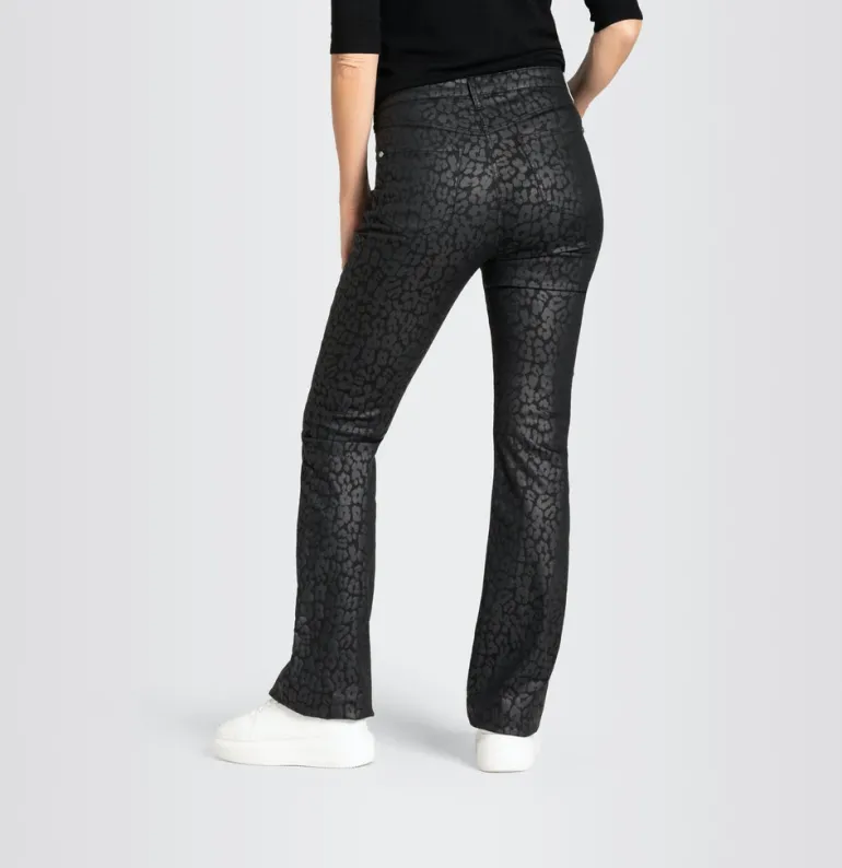 MAC JEANS - BOOT, Coated cotton tencel schwarz