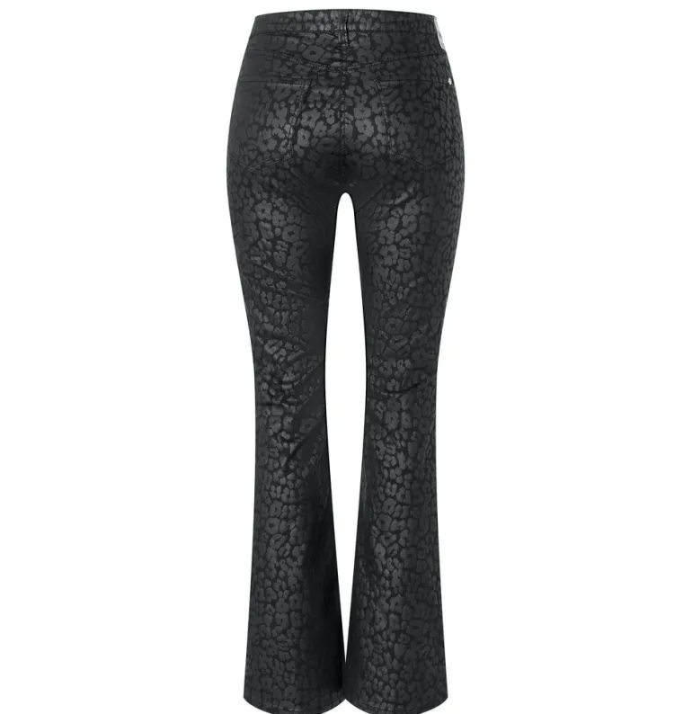 MAC JEANS - BOOT, Coated cotton tencel schwarz