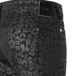 MAC JEANS - BOOT, Coated cotton tencel schwarz
