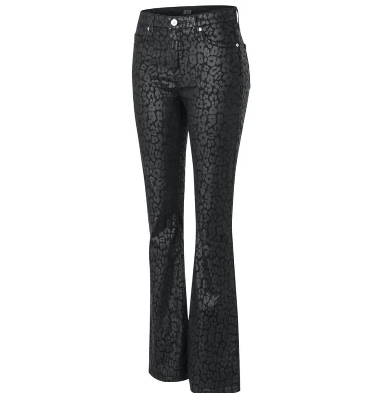 MAC JEANS - BOOT, Coated cotton tencel schwarz