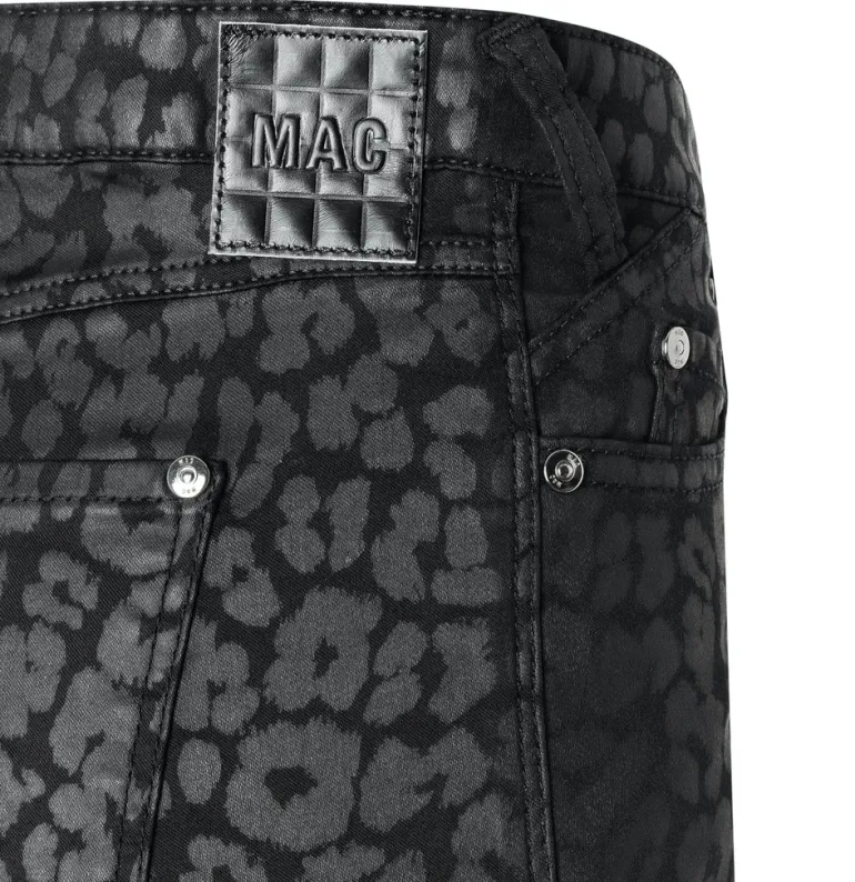 MAC JEANS - BOOT, Coated cotton tencel schwarz