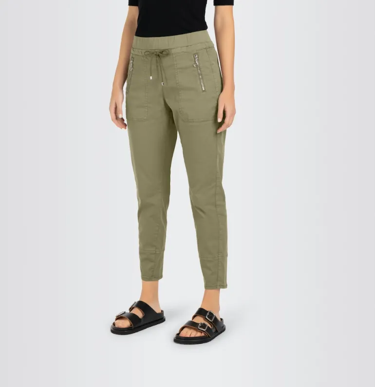 MAC JEANS - EASY, Authentic stretch gabardine grün