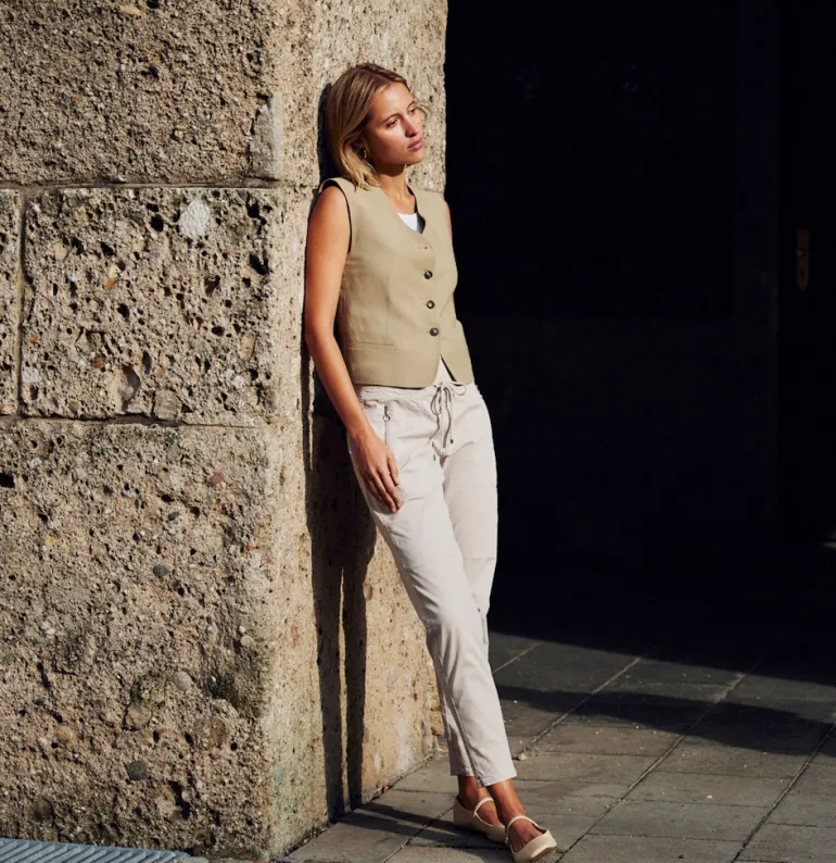 MAC JEANS - EASY, Authentic stretch gabardine beige