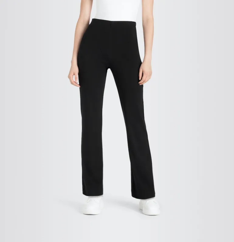 MAC JEANS - FLARE, Light Jersey schwarz
