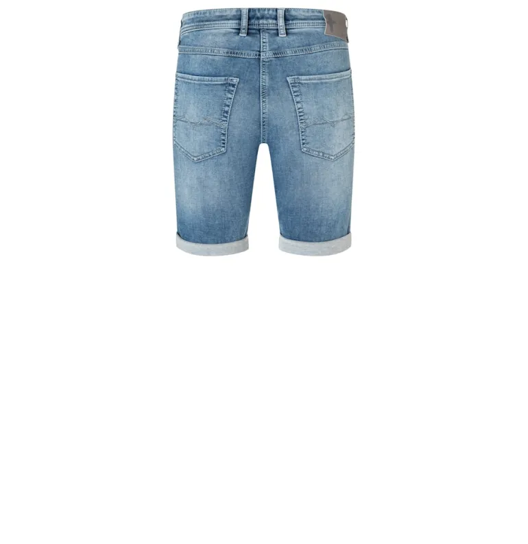 MAC JEANS - Jogn Bermuda, Light Sweat Denim blau4