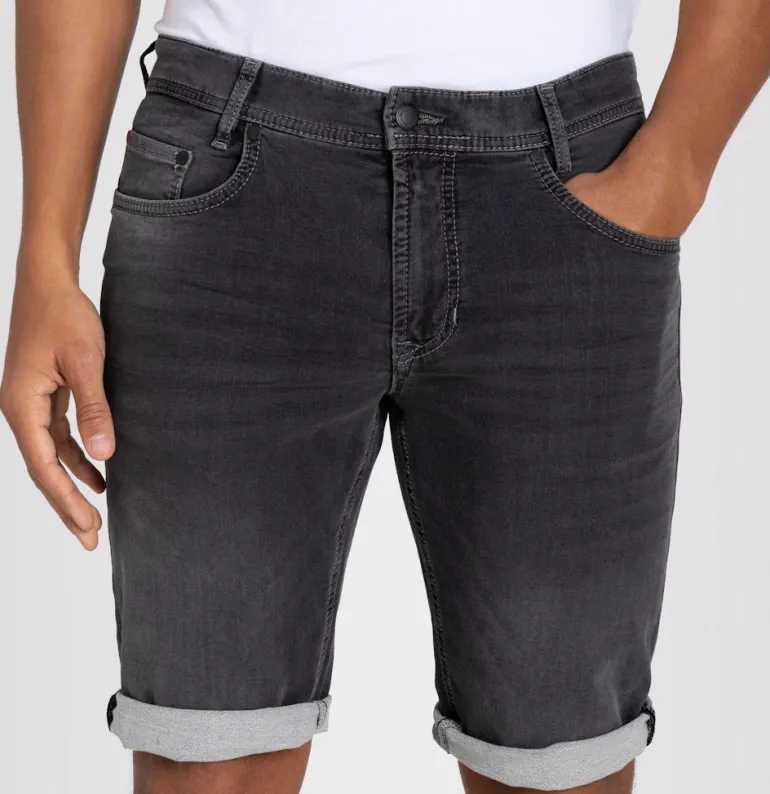MAC JEANS - Jogn Bermuda, Light Sweat Denim grau4