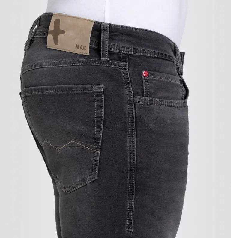 MAC JEANS - Jogn Bermuda, Light Sweat Denim grau4