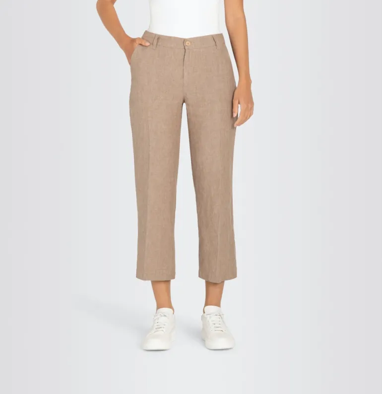 MAC JEANS - NORA, Pure linen braun