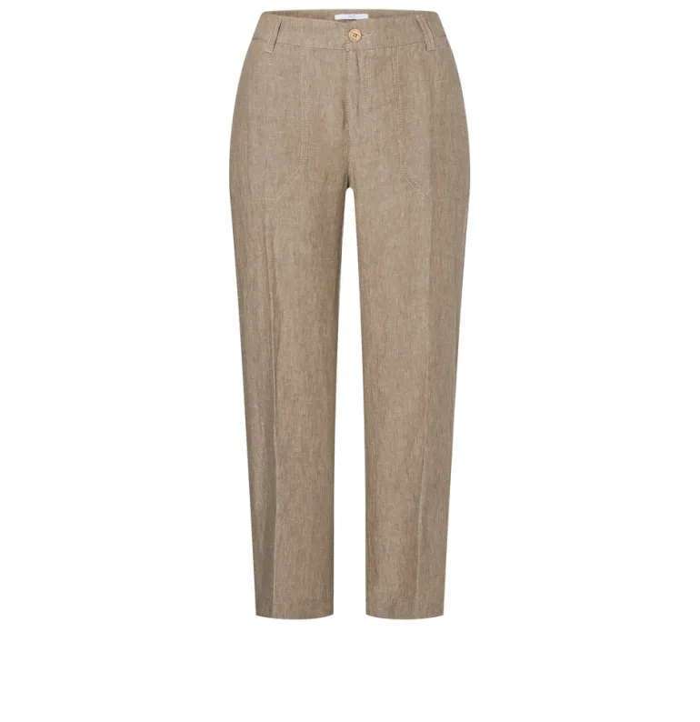 MAC JEANS - NORA, Pure linen braun