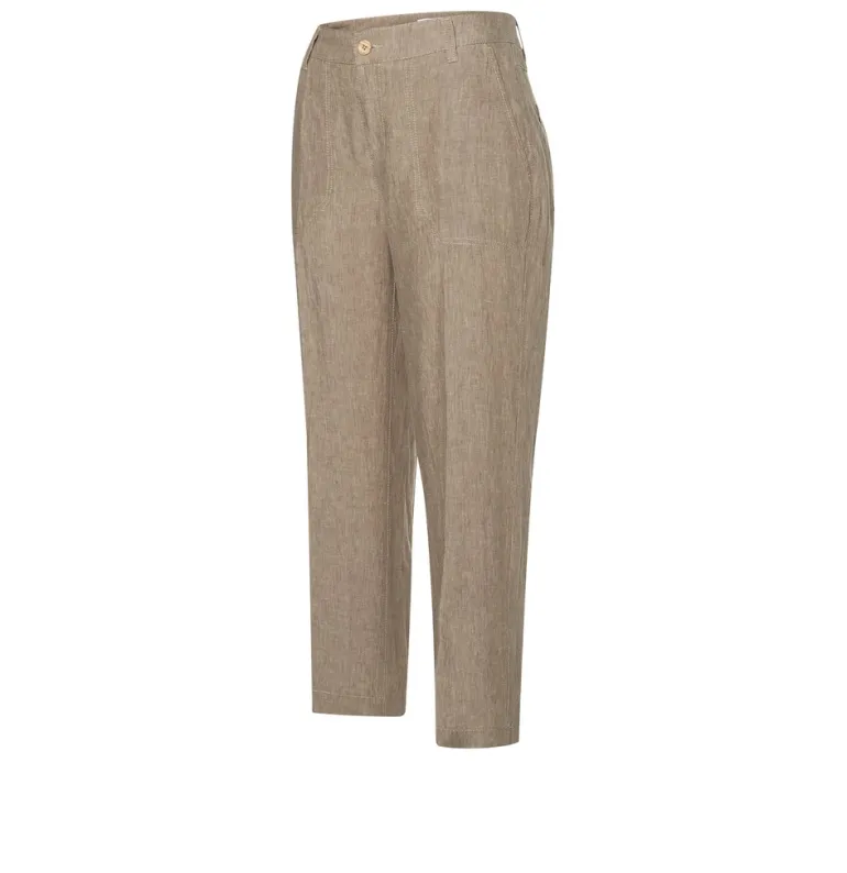 MAC JEANS - NORA, Pure linen braun