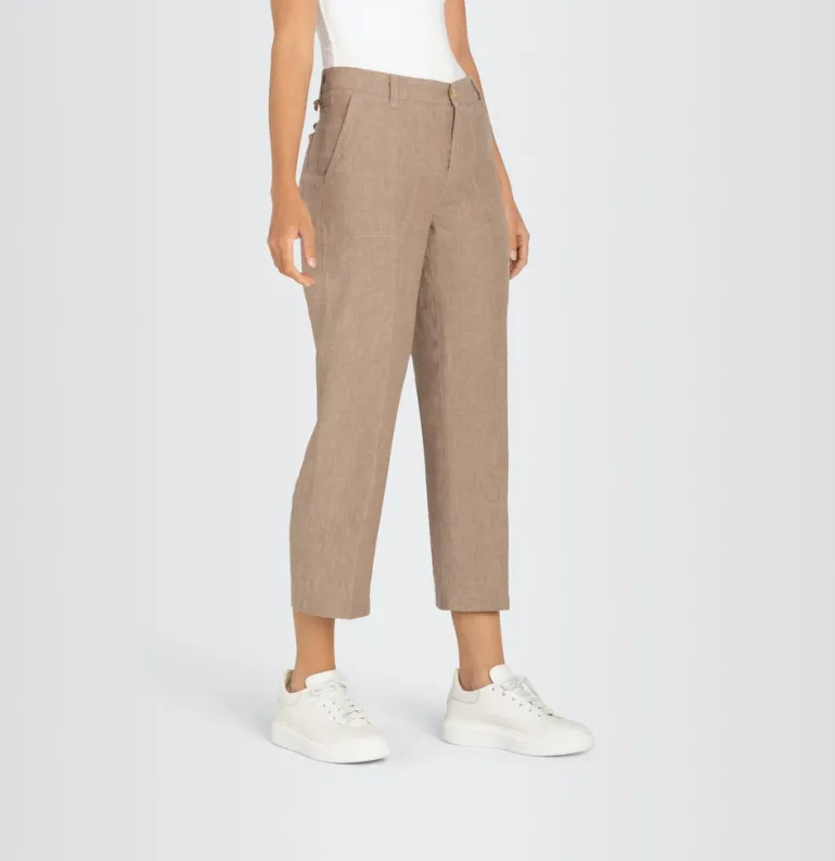 MAC JEANS - NORA, Pure linen braun