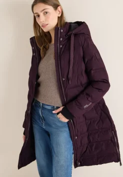 Mantel mit nahtloser Steppung dark plum