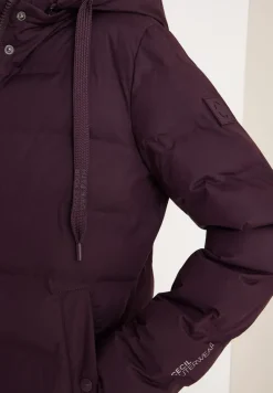 Mantel mit nahtloser Steppung dark plum