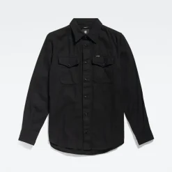 Marine Slim Shirt ls dk black gd