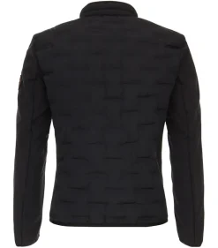 Materialmixjacke blau