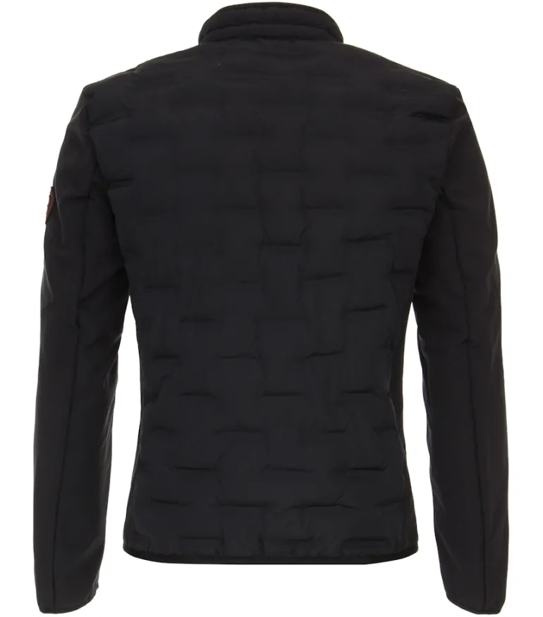 Materialmixjacke blau