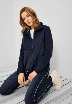 Materialmix Strickjacke deep blue