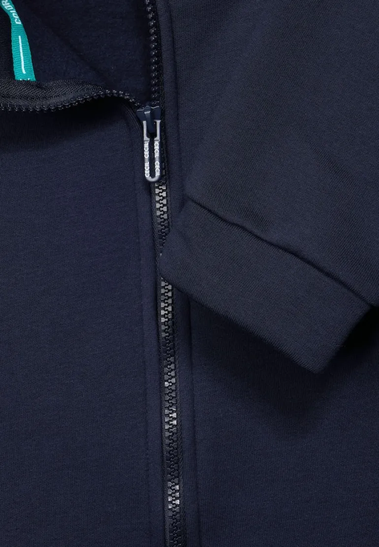 Materialmix Strickjacke deep blue
