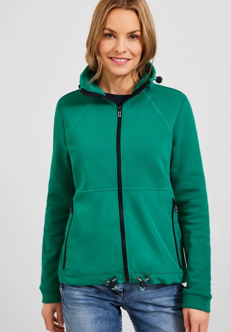 Materialmix Strickjacke smaragd green