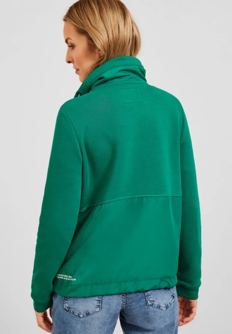 Materialmix Strickjacke smaragd green