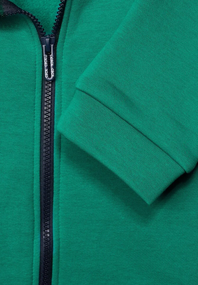 Materialmix Strickjacke smaragd green