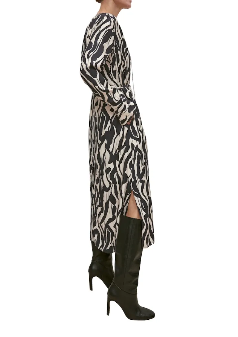 Maxikleid mit Allover-Print creme