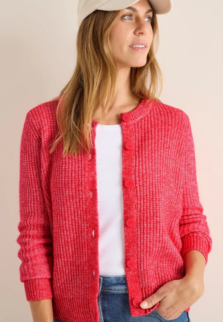 Melange Cardigan fiery red melange