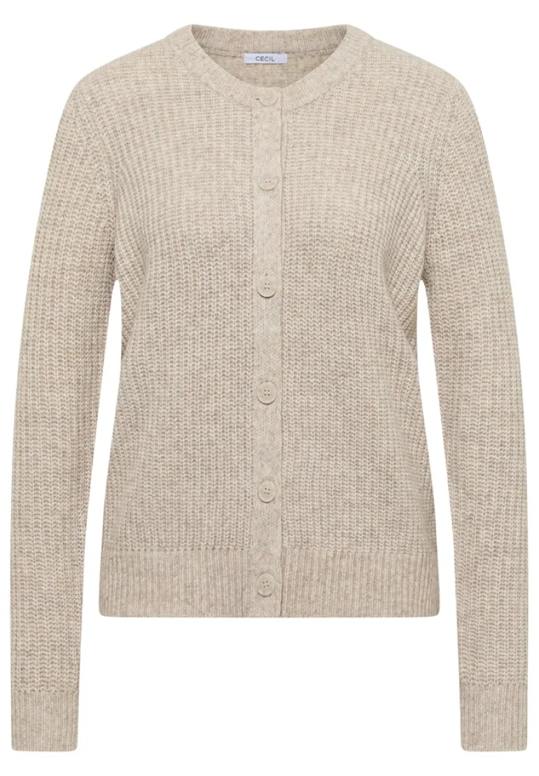 Melange Cardigan toffee cream melange