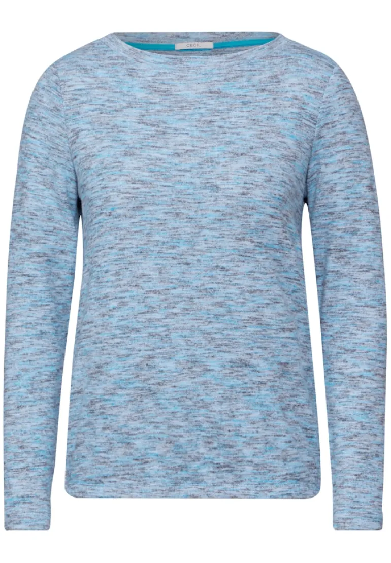 Melange-Shirt multi aqua melange
