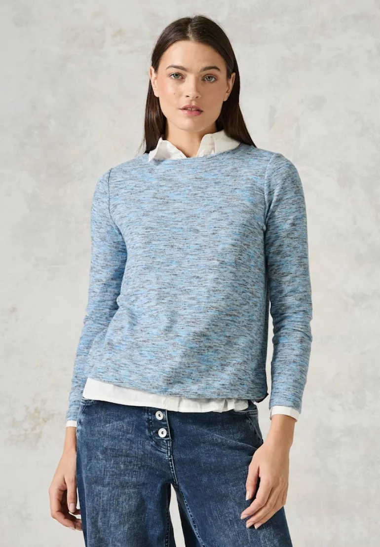 Melange-Shirt multi aqua melange