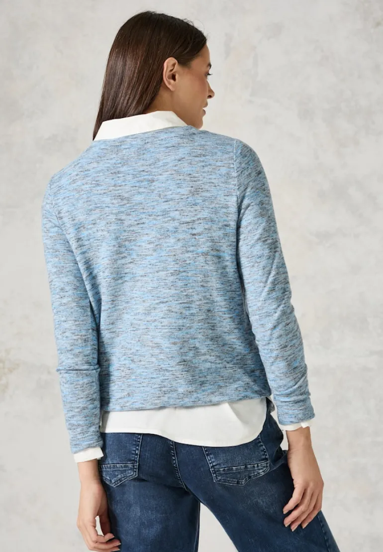 Melange-Shirt multi aqua melange