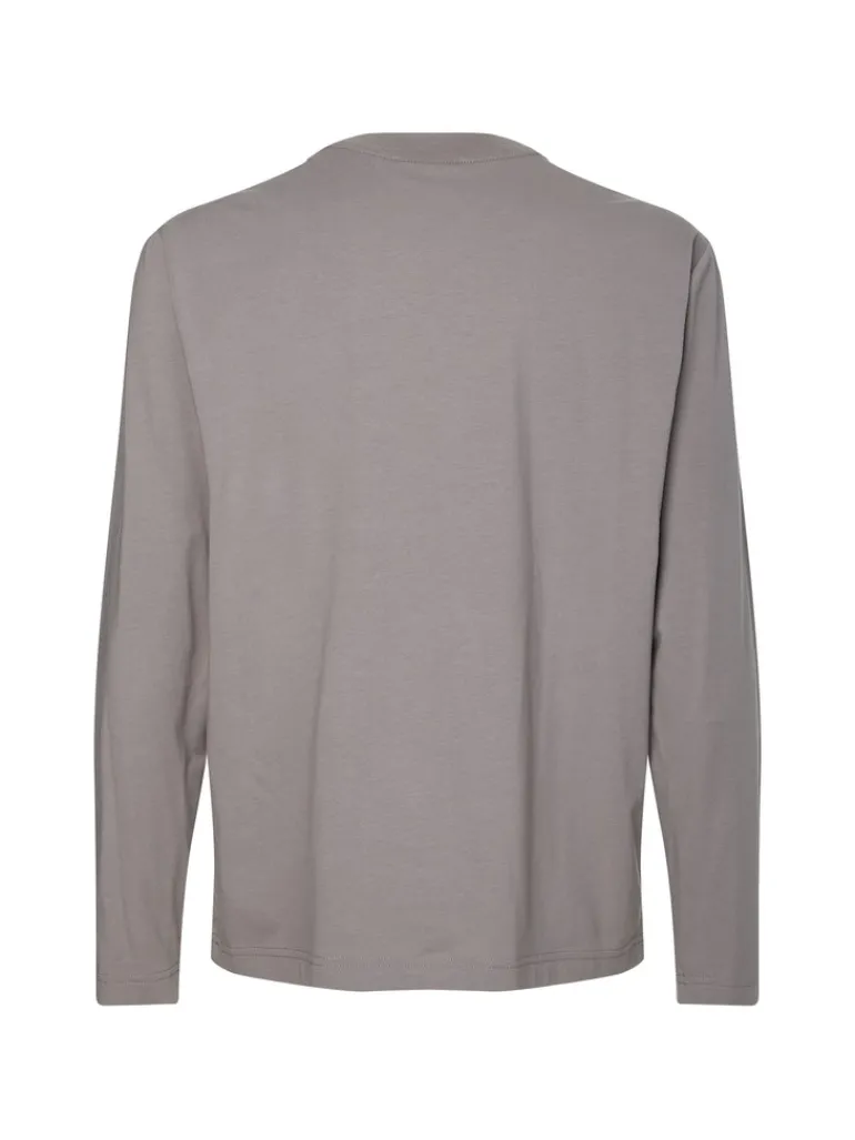 MICRO LOGO LS MOCK NECK T-SHIRT grey asphalt