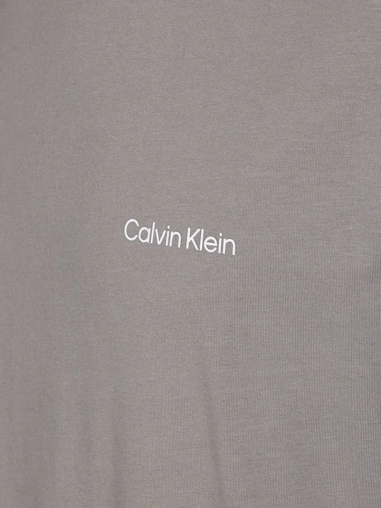 MICRO LOGO LS MOCK NECK T-SHIRT grey asphalt