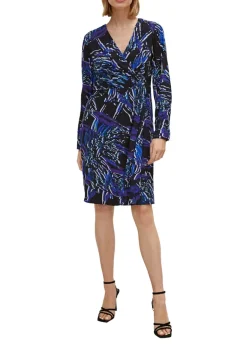 Midikleid mit Allover-Muster schwarz