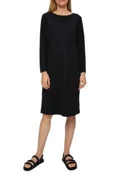 Midikleid mit Struktur schwarz