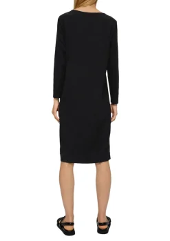 Midikleid mit Struktur schwarz