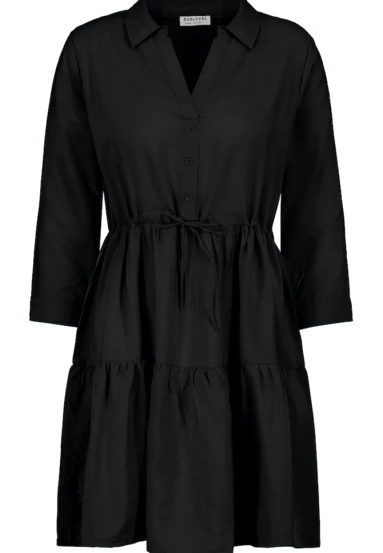 Midikleid mit Volants black