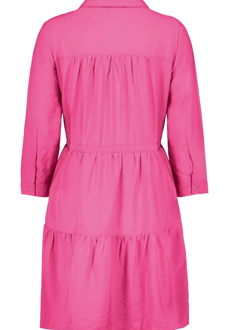 Midikleid mit Volants ruby pink
