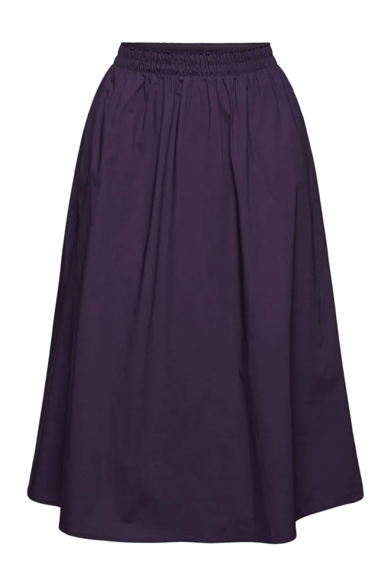 Midirock mit elastischem Bund dark purple